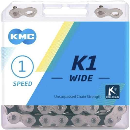 Ланцюг KMC K1-Wide, 1 speed, 110 links, Silver/Black K1-W фото