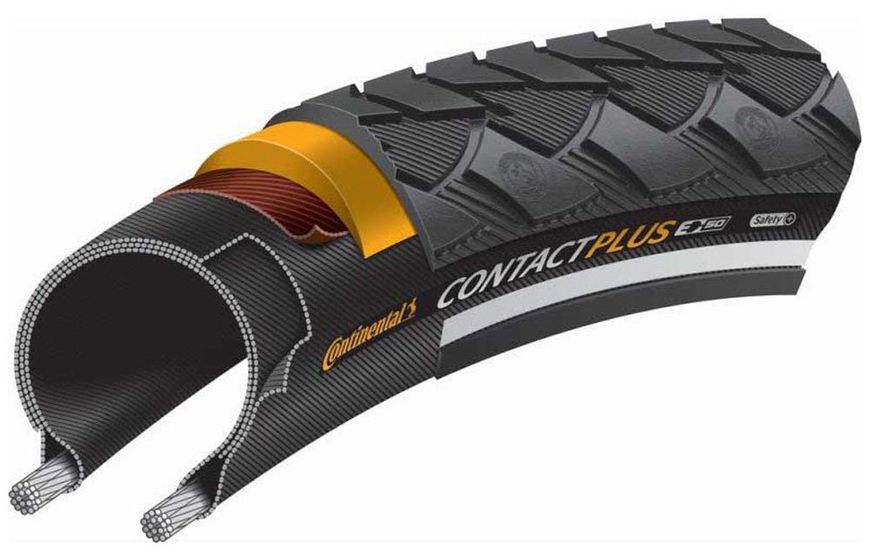Покришка 28" Continental Contact Plus 700x35C (35-622) Reflex Wire Black 101005 фото