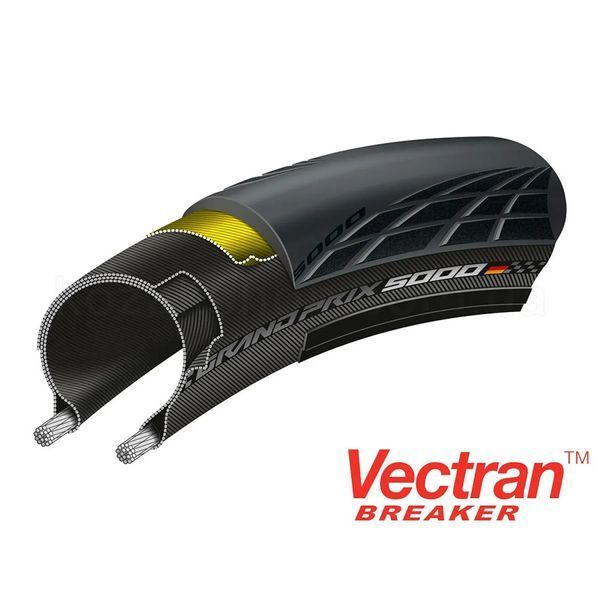 Покришка 28" Continental Grand Prix 5000 700x28C (28-622) BlackChili Vectran Breaker TLR Foldable Black 101629 фото