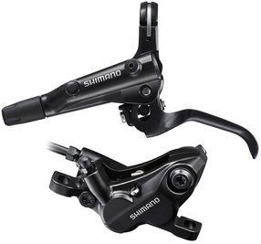 Гальмо Shimano MT501-E, Deore, гідравлічне, переднє (ліва ручка, 4-поршн. каліпер BR-MT520, гідролінія 1000мм, колодки D03S) EMT501EJLFPRA100 фото