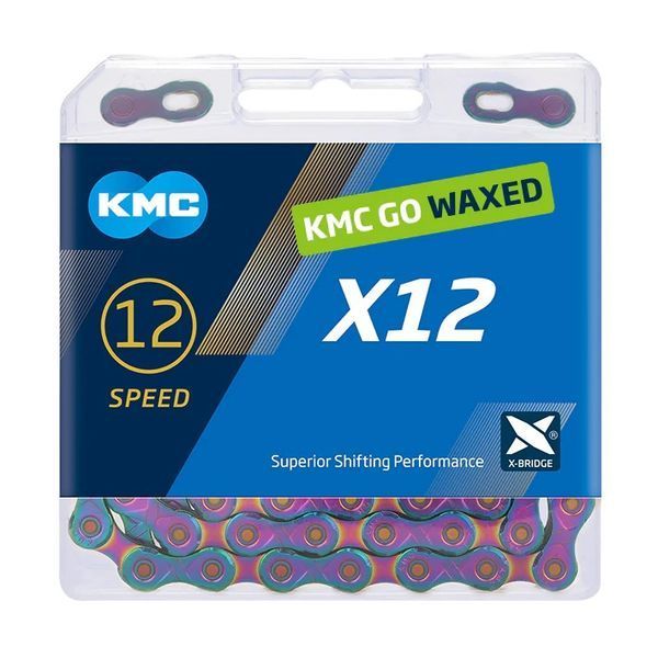 Ланцюг KMC X12, 12 speed, 126 links, хамелеон + замок Waxed BX12AB126W фото