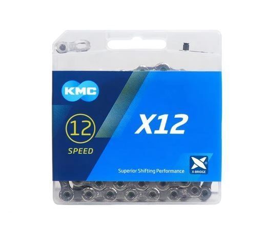 Ланцюг KMC X12, 12 speed, 126 links, срібний/чорний X12_NB фото