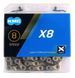 Ланцюг KMC X8, 8 speed, 114 links, срібний/сірий X8 фото 2