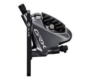 Гальмо (каліпер) Shimano BR-RX810, GRX, дискове гідравлічне, Flat Mount, передній адаптер 140/160мм, колодки L03A RESIN PAD(W/FIN) IBRRX810F6RF фото