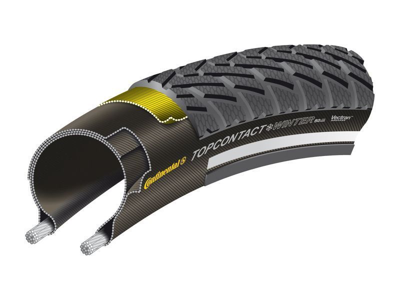 Покришка 28" Continental Top Contact II Winter Premium 700x42C (42-622) Vectran Breaker Reflex Foldable Black 100714 фото
