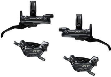 Комплект гальм Shimano BR-M8220, Deore XT, (4-поршн каліпер, J-kit гідролінії 1000 і 1700мм), дискові гідравлічні, переднє+заднє IBRM8220UPGKIT2 фото